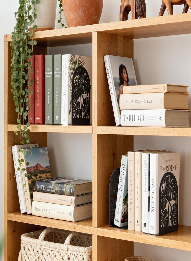 HappyHapi Decorative Bookends, Metal Book Ends for Shelves, 1 Pair Book Holder for Heavy Books, Boho Style Ends for Home Office Library, 4.61X 3.54 X 7 Inch - Image 5