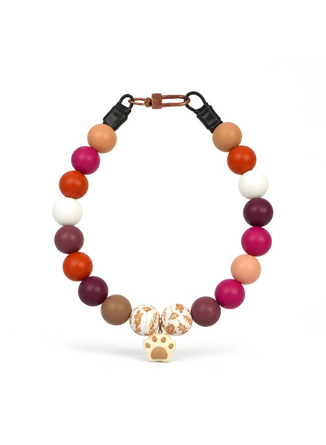 Chunky Beaded Charm Silicone Beaded Pet Cat / Dog Necklace / Collar - Small to Medium Breed - Image 2