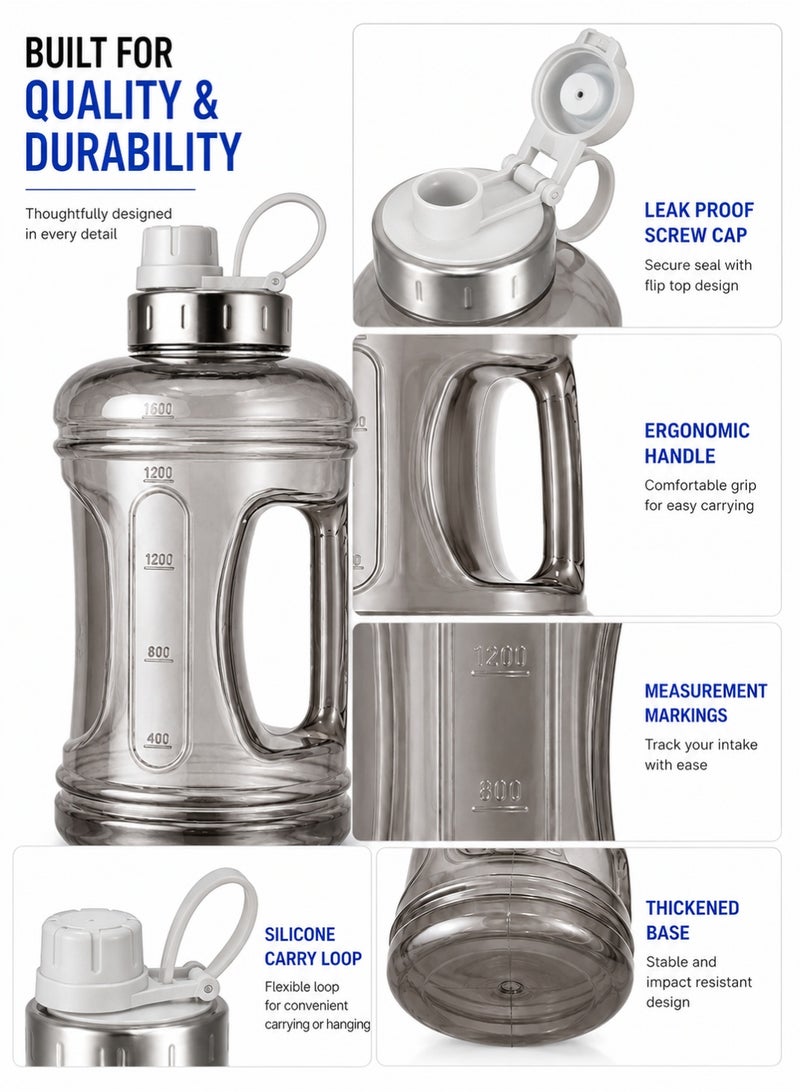 ZAICA 1.6L BPA-Free Sports Water Bottle with Handle, Leakproof Lid, Large Capacity Reusable Water Jug for Gym, Fitness, Hiking, Travel & Outdoor Activities - Image 4