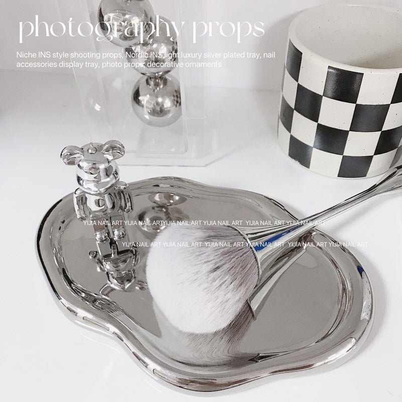 Ins Nail Pography Props Irregular Water Ripple Silver Dust Brush Background Tool Decoration Shooting Internet Celebrity - Image 5