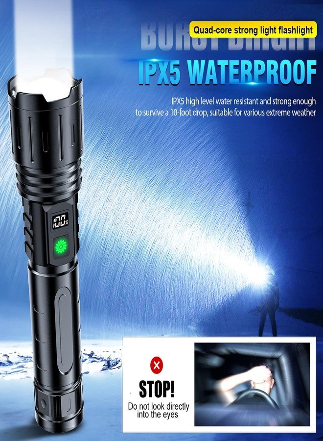 Hoxida Flashlights 2000 High Lumens Rechargeable - 1500 Meters Long Beam Super Bright LED Flash Light with Power Display & IPX5 Waterproof for Camping, 20H Runtime,5 Modes,Zoomable with Belt Holsters - Image 3