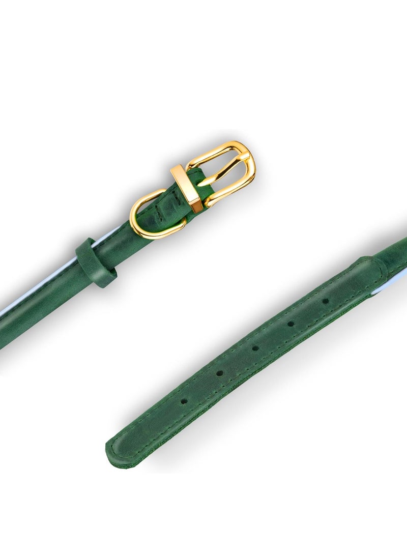 Reflective Rolled Leather Dog Collar for Small Medium Large Dogs Puppy 8 Colors 7 Sizes - Image 5