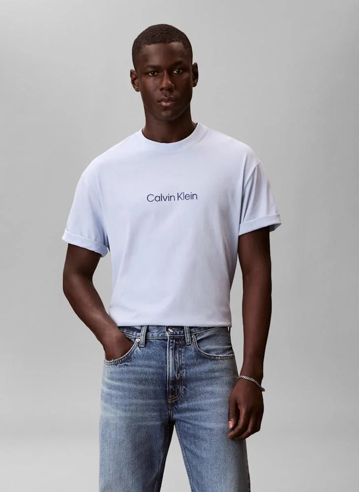 CALVIN KLEIN  Logo Relaxed Crew Neck T-Shirt for Men | Best Price UAE