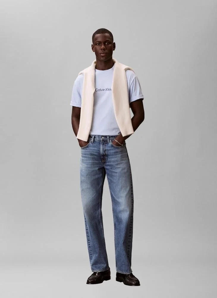 CALVIN KLEIN  Logo Relaxed Crew Neck T-Shirt for Men | Best Price UAE