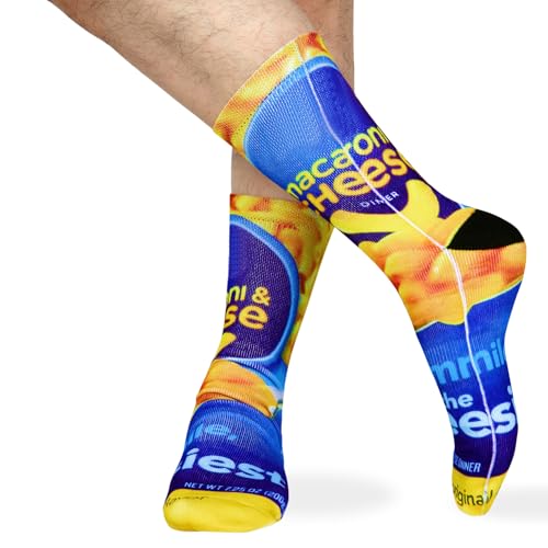 Benefeet Sox Benefeet Fun Cheese Crew Tube Socks for Men, Boys, Teens and Kids - Novelty 3D Print Graphic Patterned Casual Dress Cotton Socks - Image 2