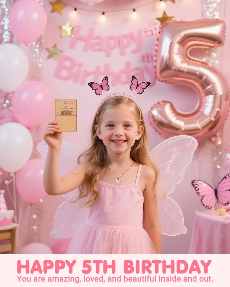 UNGENT THEM 5 Year Old Girl Birthday Gift Ideas Gifts for 5 Year Old Little Girls 5th Birthday Decorations Necklace - Image 5
