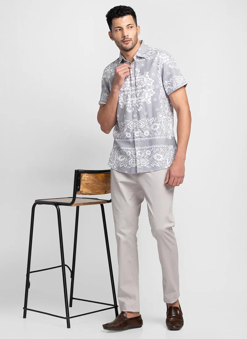 Being Human STONE GREY Men Mid-Rise Cotton Chinos Slim Fit Trousers for Men | Best Price UAE