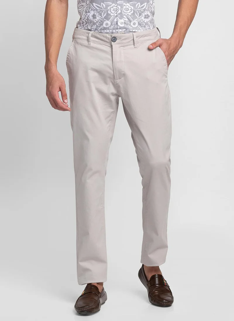 Being Human STONE GREY Men Mid-Rise Cotton Chinos Slim Fit Trousers for Men | Best Price UAE