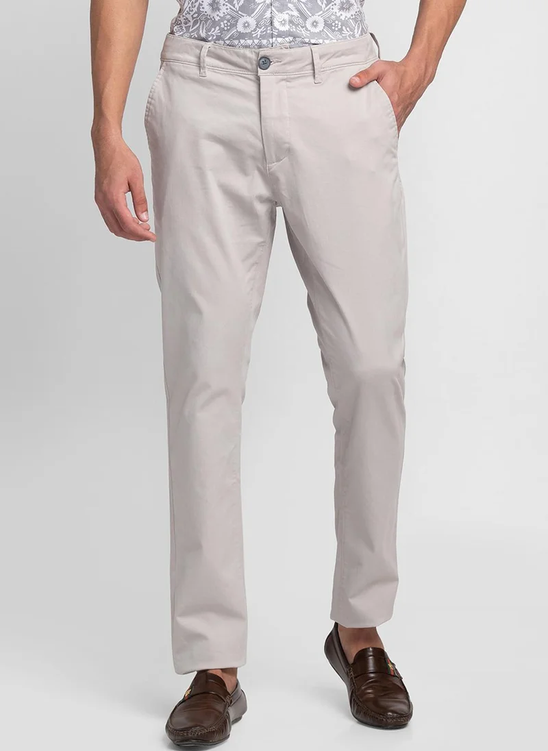 Men Mid-Rise Cotton Chinos Slim Fit Trousers