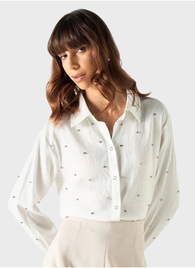 ايكونيك Embellished Button Down Shirt