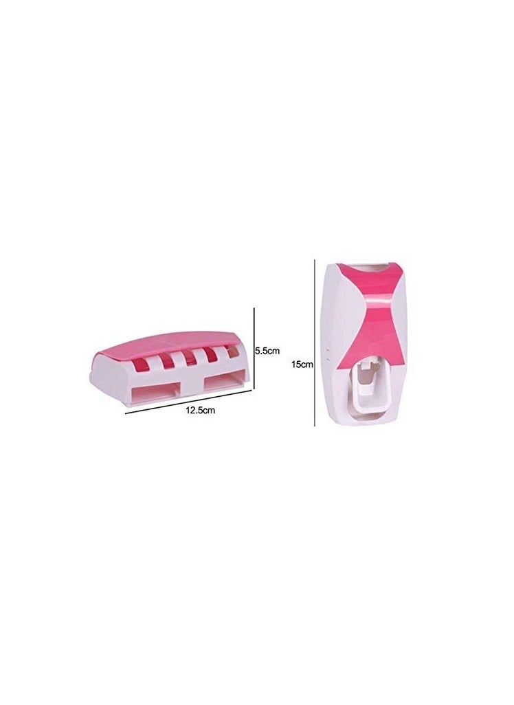 co arma - Automatic Toothpaste Dispenser with 5 Toothbrush Holder Self Adhesive Multicolor - Image 1