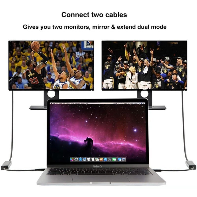 Microware USB-C to DVI Cable Adapter - Male USB-C to Male DVI-D Dual Link Compatible with Mac-Book, i Pad, Dell XPS etc. - Cable Converter Supports Monitor, TV, Projector - 1080p Full HD 60Hz - 6ft / 1.8m - Image 3