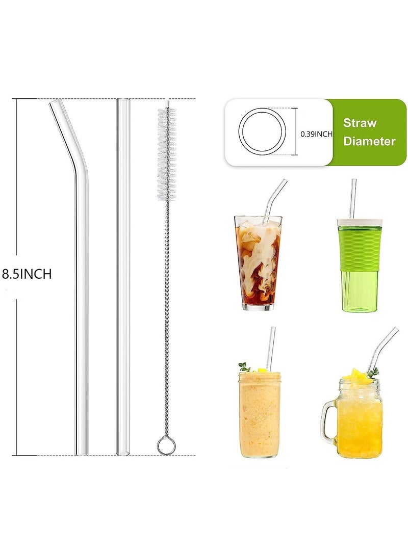 16 piece set of reusable transparent glass drinking straws, transparent 21cm - Image 2