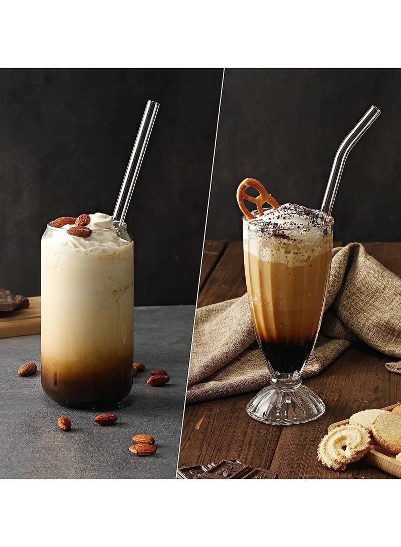 16 piece set of reusable transparent glass drinking straws, transparent 21cm - Image 3