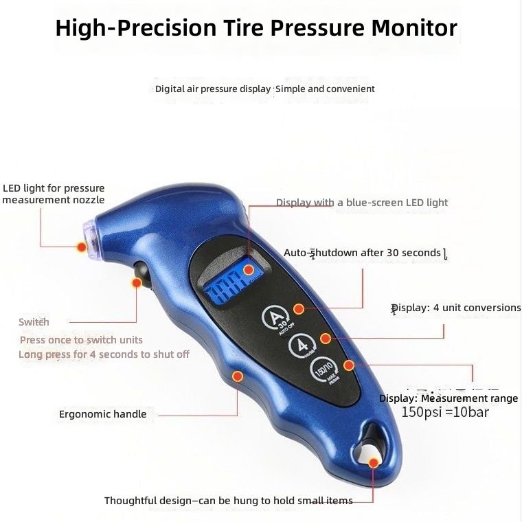 Purejoy High-Precision Digital Tire Pressure Gauge for Cars - Image 4