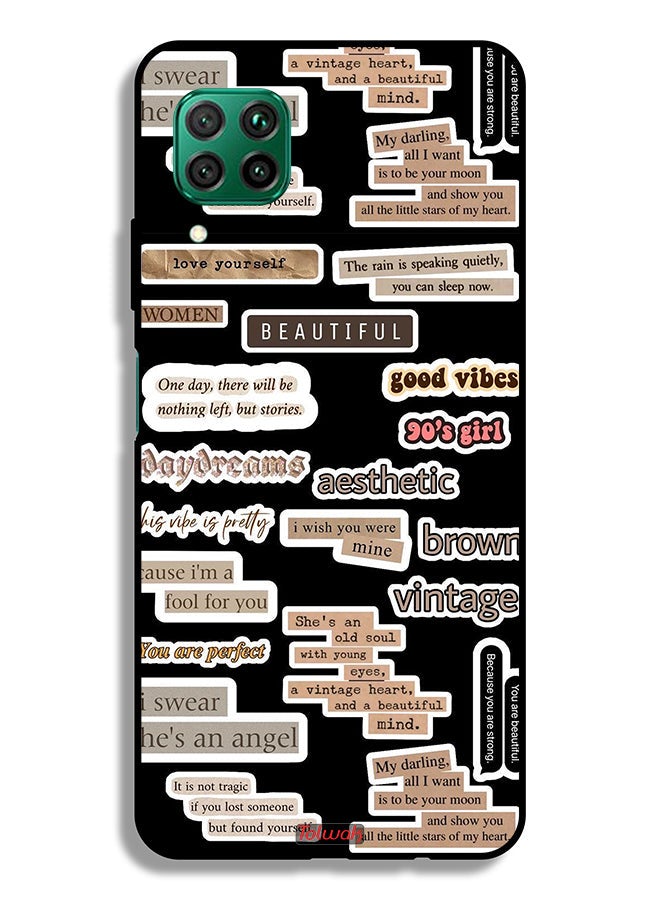 Tolwak Huawei nova 7i Protective Case Cover Beautiful Quotes Stickers  - Image 2