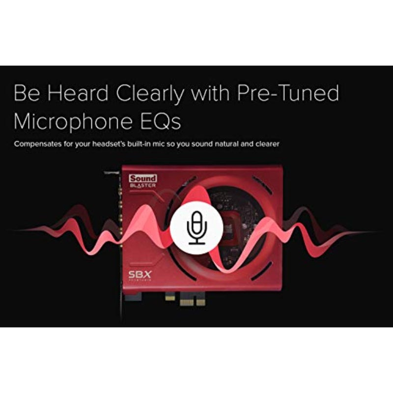 Gaming sound card for desktop PCs, PCB material, black color, 24-bit/192kHz DAC with 116dB SNR, ASIO support, 600 headphone amp, mic EQ, discrete 5.1/virtual 7.1, Dolby Digital Live and DTS support - Image 5