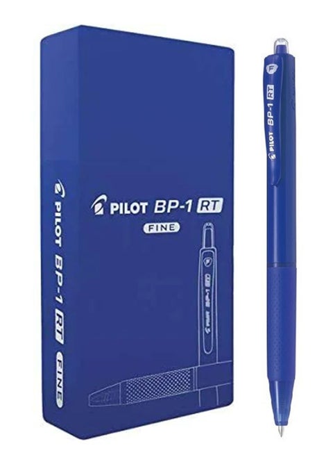 12-Piece Retractable Ballpoint Pen Fine Tip Blue Ink
