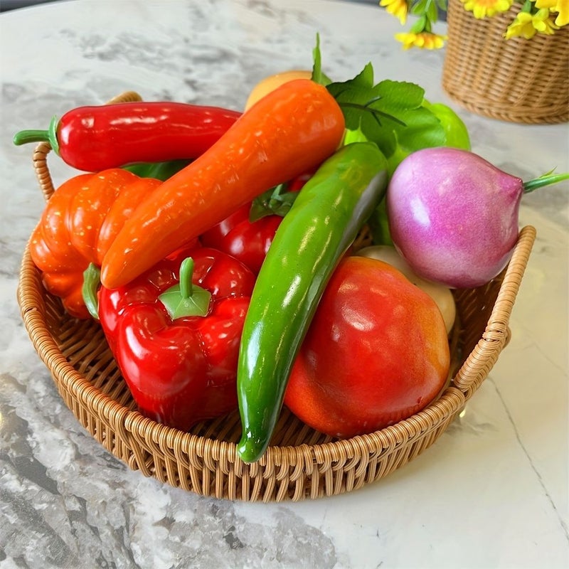 Set Of 12 Realistic Fruits And Vegetables For Home Decoration Dining Table Cabinet - Image 1
