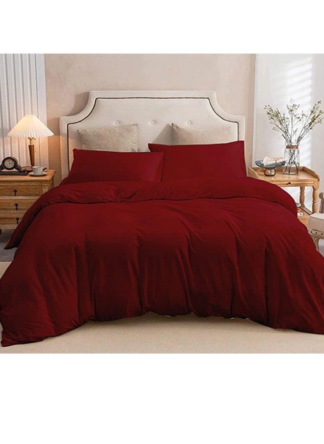 snooze - Quilt cover with zipper, 220*235 cm, Dark red - Image 1