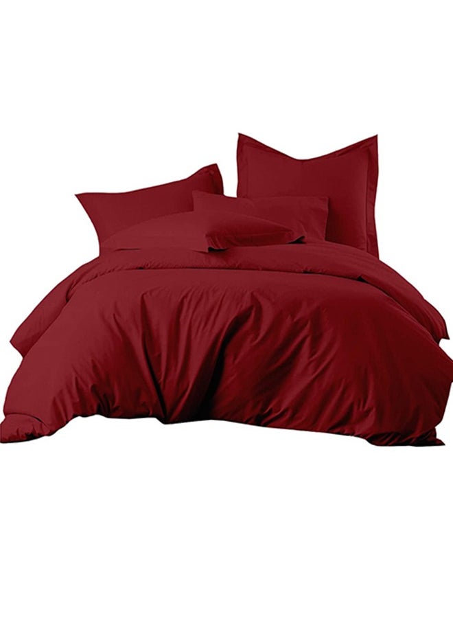 snooze - Quilt cover with zipper, 220*235 cm, Dark red - Image 1
