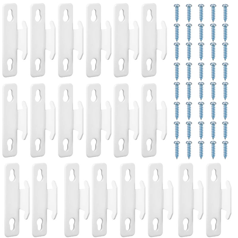 Sratte Curtain Rod Bracket Curtain Rod Single Hardware Brackets Spreader Wall Hooks with Screws Window Hardware Holders for Kitchen Accessories SupplyWhite20 Pcs