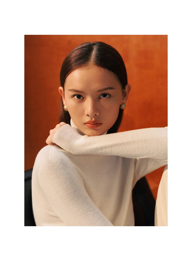 Waxbird Winter Seamless All-wool Semi-high Neck Base Layer Knitted Sweater Women - Image 5