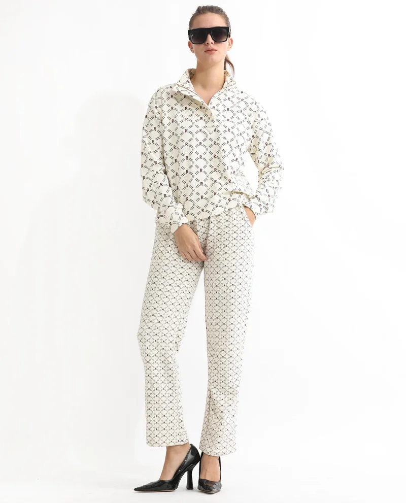 Rareism Women's Ankle-Length Straight Fit Trackpants