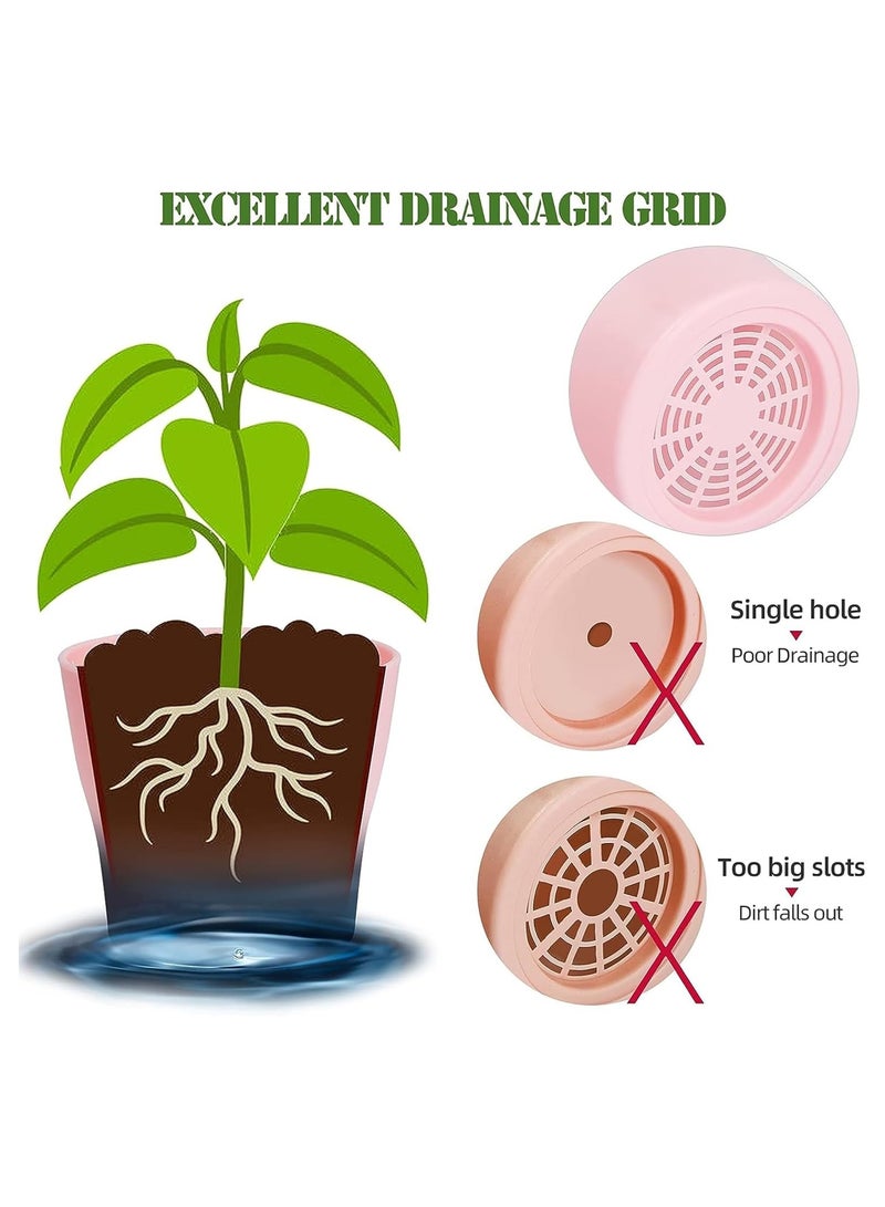 NANAO 27 قطعة من أصص النباتات البلاستيكية الملونة بحجم 4 بوصات مع مجموعة من الأطباق، أصص زهور، أصص حضانة مع فتحات تصريف، أصص زهور بلاستيكية دائرية للصبار، النباتات المنزلية، حضانة الشتلات - Image 3