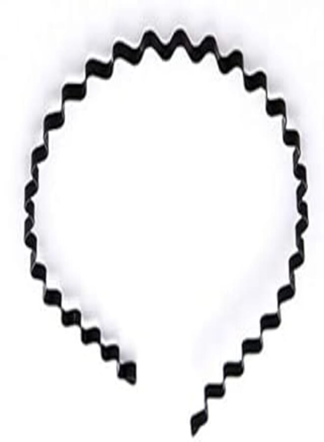 AKOAK 2 Pcs Unisex Black Spring Wave Metal Hoops Hair Bands Girl Men`s Head Band Accessory