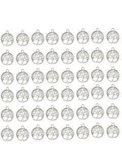 Pack Of 50 Tree Of Life Charms Jewelry Making Silver Charms Mixed Smooth Tibetan Silver Metal Charms Pendants Diy For Necklace Bracelet Jewelry Making And Crafting