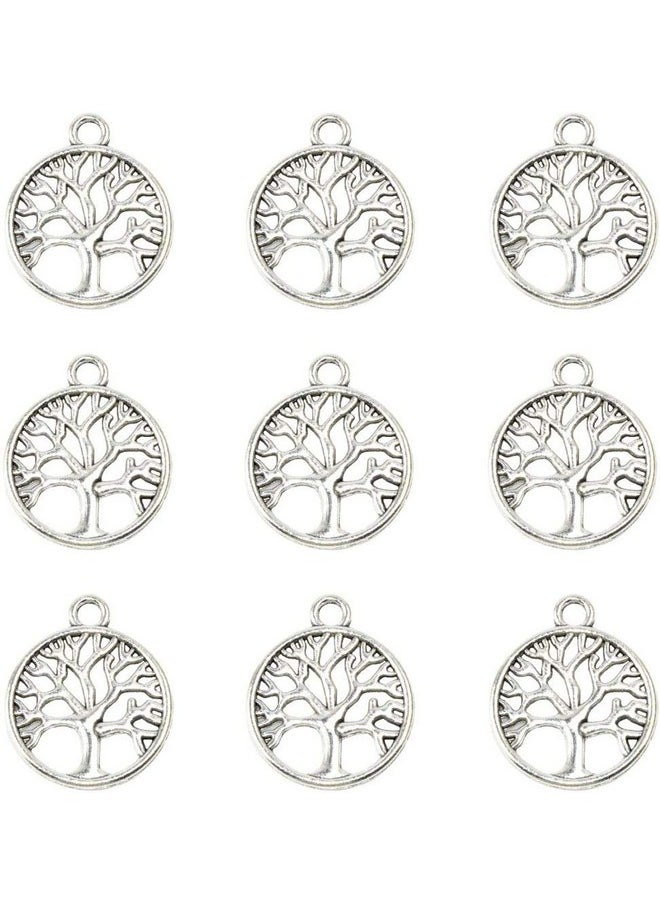 YYaaloa - Pack Of 50 Tree Of Life Charms Jewelry Making Silver Charms Mixed Smooth Tibetan Silver Metal Charms Pendants Diy For Necklace Bracelet Jewelry Making And Crafting - Image 1