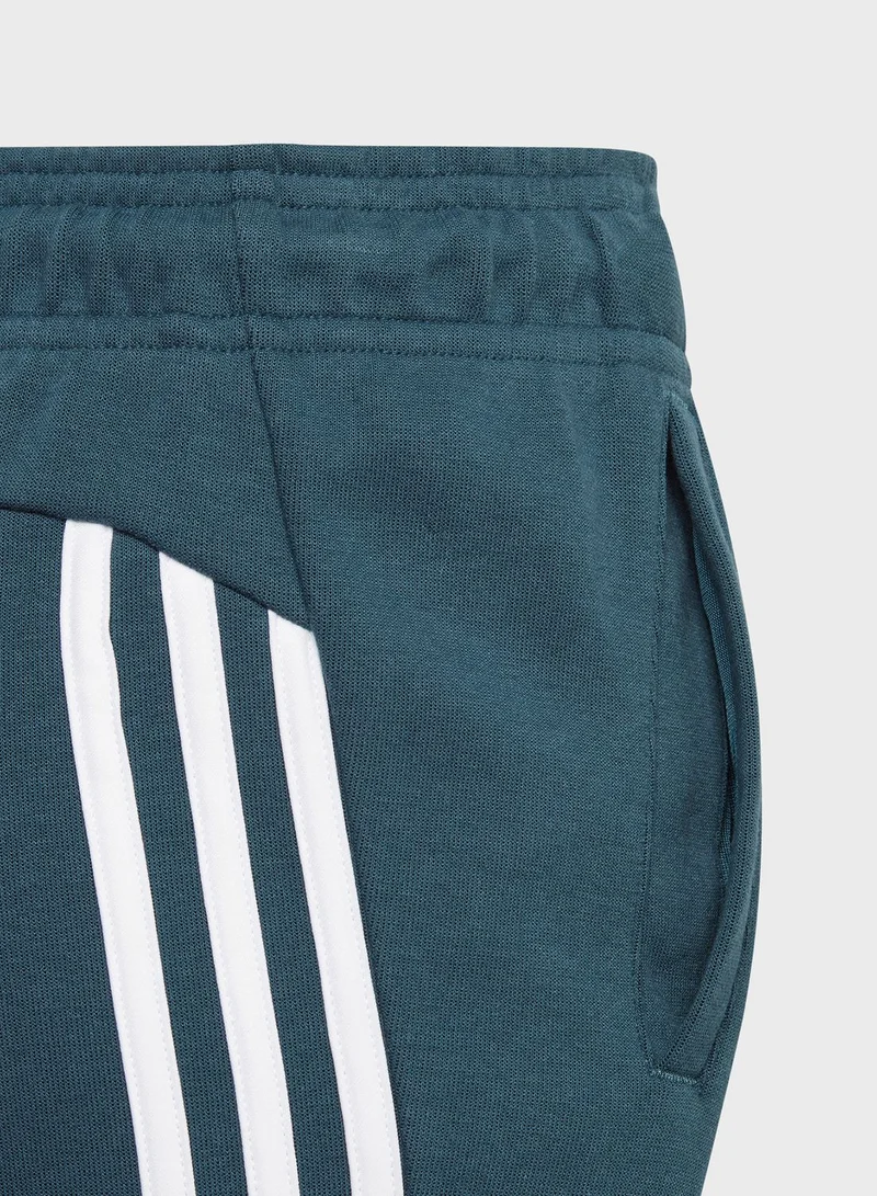 adidas بنطال جوجرز فيوتشر ايقونز يصل للكاحل مزين بـ 3 خطوط
