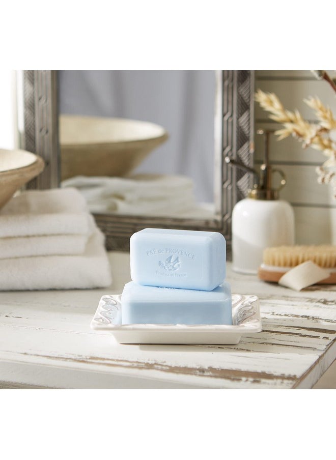 Pre De Provence Artisanal Soap Bar Enriched With Organic Shea Butter Natural French Skincare Quad Milled For Rich Smooth Lather Ocean Air 8.8 Ounce  - Image 3