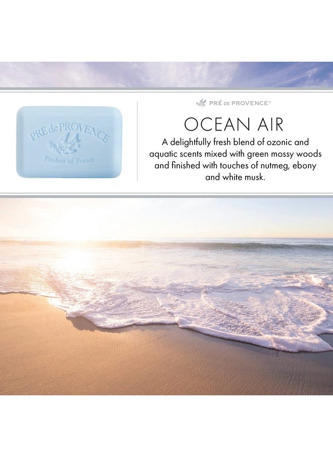 Pre De Provence Artisanal Soap Bar Enriched With Organic Shea Butter Natural French Skincare Quad Milled For Rich Smooth Lather Ocean Air 8.8 Ounce  - Image 5