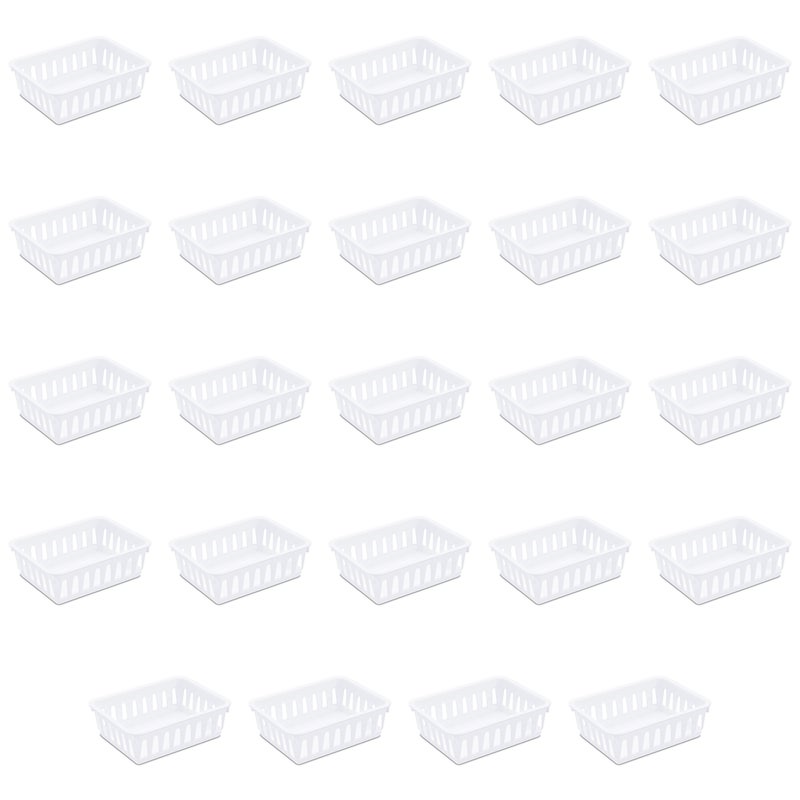 Sterilite 16058024 Mini Storage Tray White 24Pack