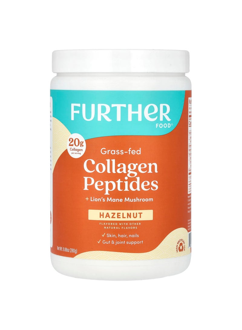 Grass-Fed Collagen Peptides + Lion's Mane Mushroom, Hazelnut, 9.88 oz (280 g)