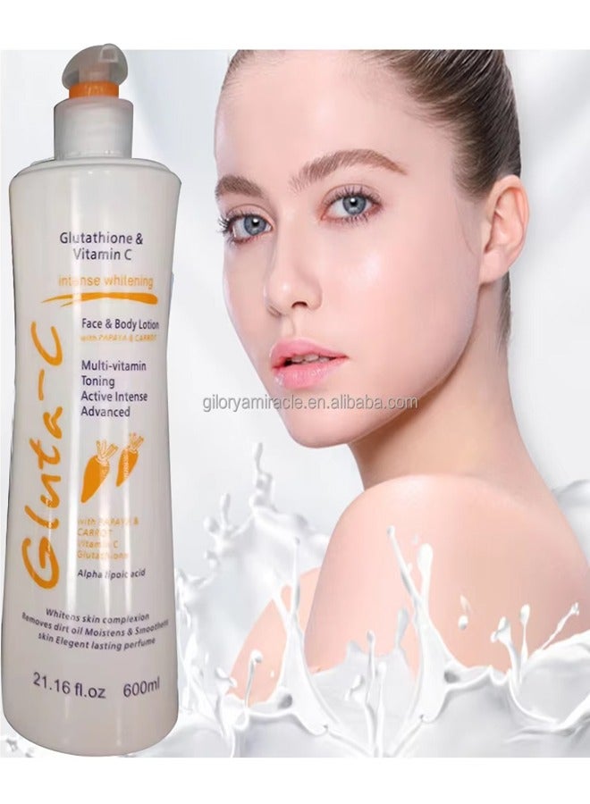 غلوتا سي غسول الجلوتاثيون وفيتامين سي المبيض للوجه والجسم بالبابايا والجزر 600 مل - Image 2