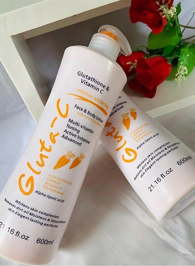 غلوتا سي غسول الجلوتاثيون وفيتامين سي المبيض للوجه والجسم بالبابايا والجزر 600 مل - Image 3