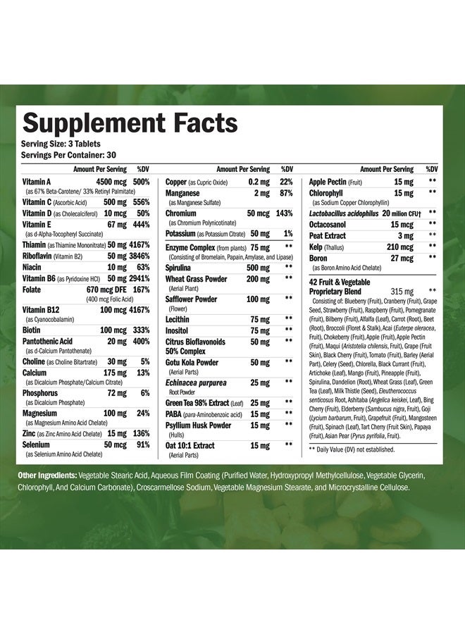 Vimerson Health Vegan Multivitamins for Women & Men - Multivitamin & Multimineral Supplements for Energy, Focus and Overall Health. Daily Vegan Vitamins A, C, D, E & B12, Zinc, Calcium, Magnesium & More. 90 Tablets - Image 3