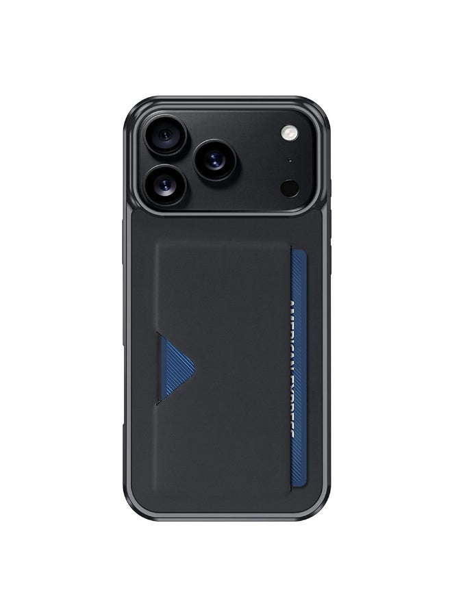 DUX DUCIS iPhone 17 Pro Max Case Pocard Series Card Holder Leather + PC + TPU Phone Cover - Black - Image 3