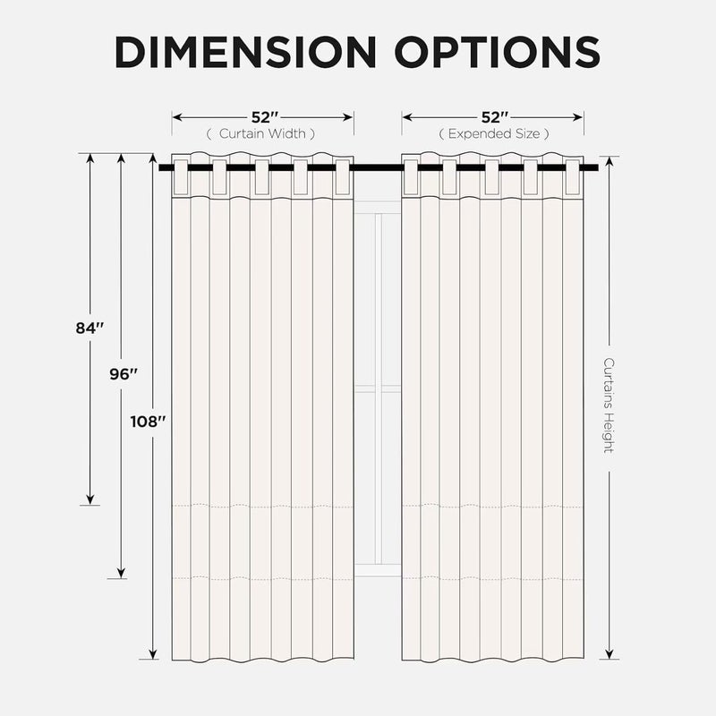 Joydeco White Blackout Curtains 96 Inches Long for Bedroom, Curtains 96 Inch Length 2 Panels Set, Room Darkening Curtains & Drapes for Living Room Window (W52 x L96 Inch, Greyish White) - Image 2