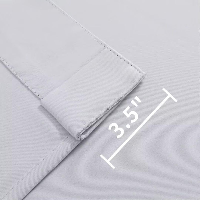 Joydeco White Blackout Curtains 96 Inches Long for Bedroom, Curtains 96 Inch Length 2 Panels Set, Room Darkening Curtains & Drapes for Living Room Window (W52 x L96 Inch, Greyish White) - Image 4