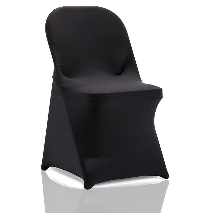 20 PCS BLACK STRETCH SPANDEX FOLDING CHAIR SLIPCOVERS DINING ROOM CHAIR COVERS STRETCH CHAIR SLIPCOVERS PROTECTOR FOR WEDDING BANQUET AND PARTY