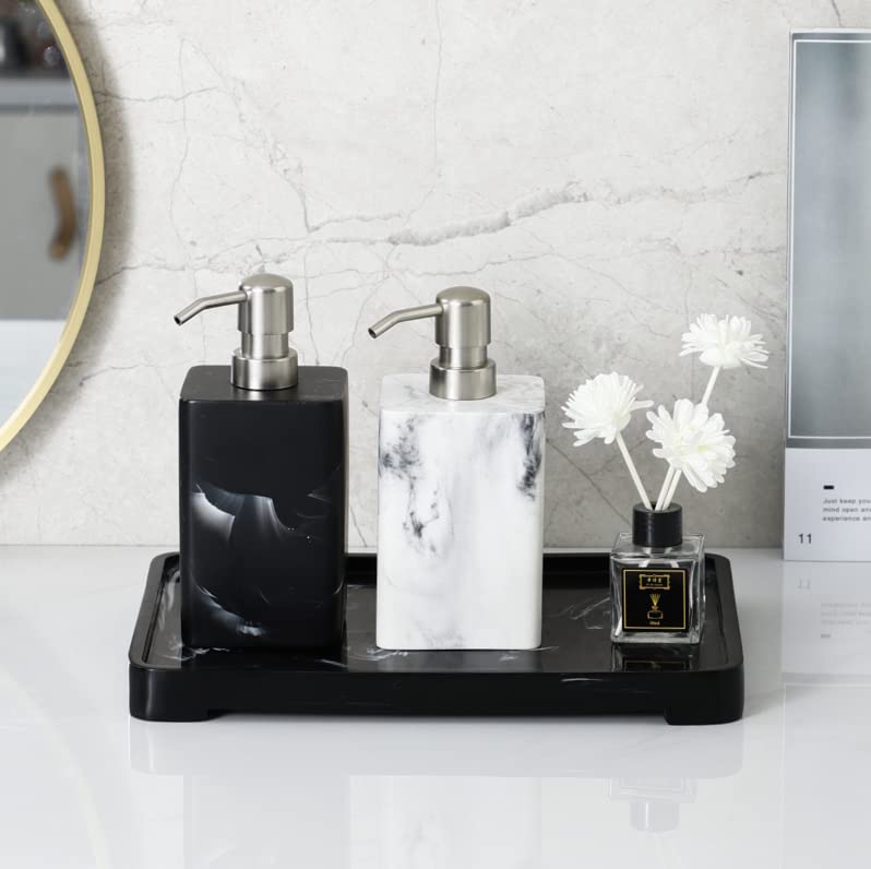 Suanti White Marble Style Hand Soap Dispenser Refillable Liquid Decorative Soap Dispenser for Bathroom Countertop and Kitchen 145 Oz - Image 3