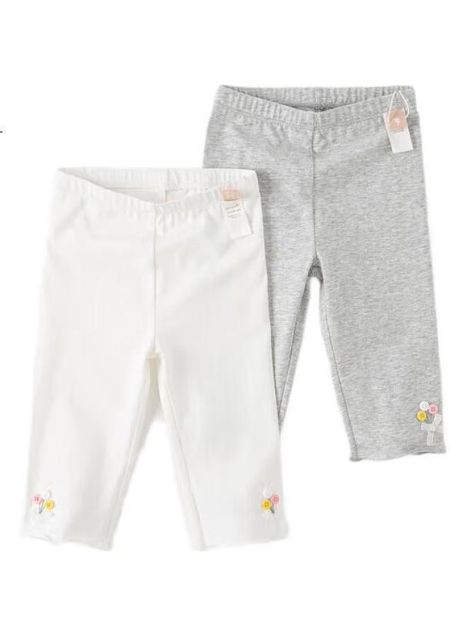 Dave & Bella Girls' Pants, Children'S Clothing, Kids' Capri Pants, Summer Wear, Leggings For Older Children, Stylish - Image 1