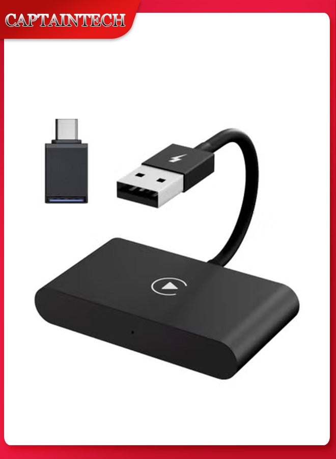 Captaintech Wireless CarPlay Adapter for iPhone – Converts Wired to Wireless CarPlay, 5GHz WiFi Auto-Connect, Plug u0026 Play Bluetooth Dongle with Online Firmware Updates (Compatible with Fory OEM Systems) ﻿ - Image 1