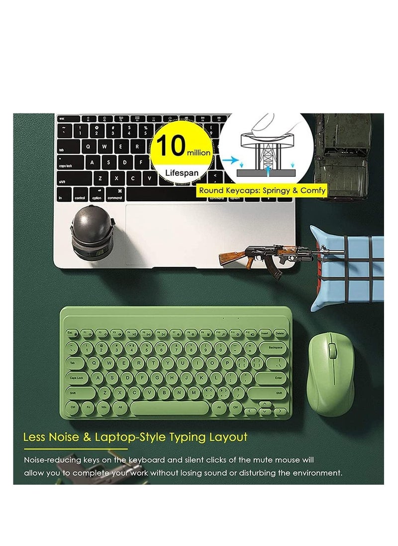 Excefore - Fashion Wireless Keyboard and Mouse Combo, USB Cordless Round Key Smart Power-Saving Ultra Slim Combo - Image 1