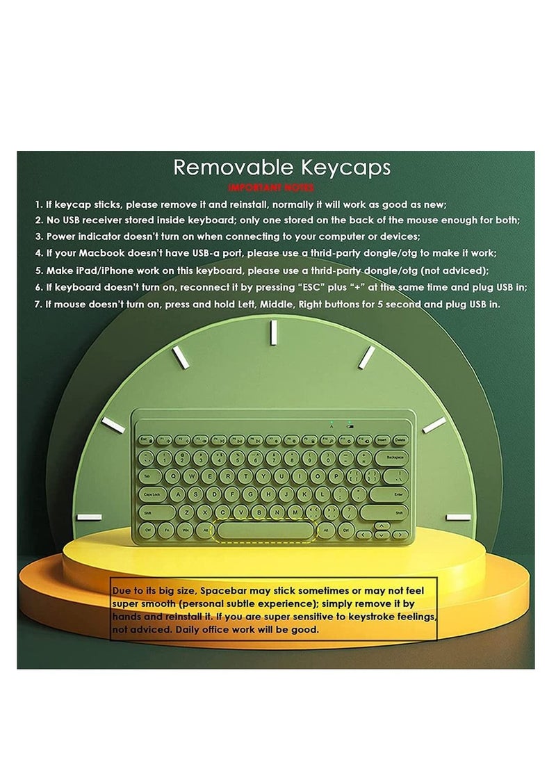 Excefore - Fashion Wireless Keyboard and Mouse Combo, USB Cordless Round Key Smart Power-Saving Ultra Slim Combo - Image 1