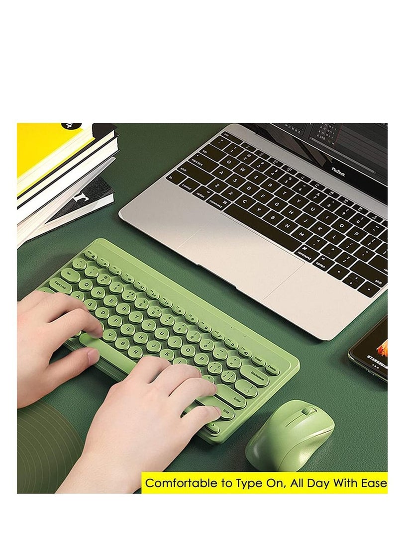 Excefore - Fashion Wireless Keyboard and Mouse Combo, USB Cordless Round Key Smart Power-Saving Ultra Slim Combo - Image 1